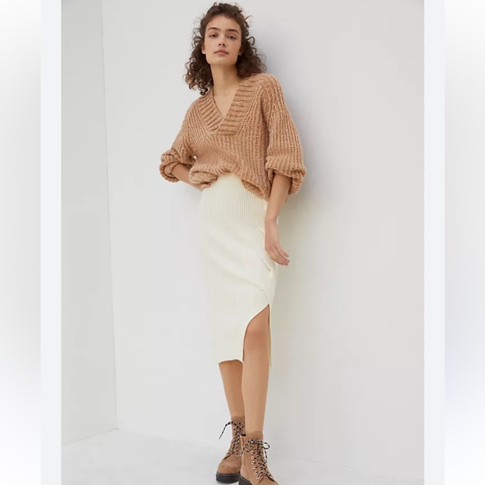 NWT Anthropologie Maeve Desiree Knit Midi Skirt
